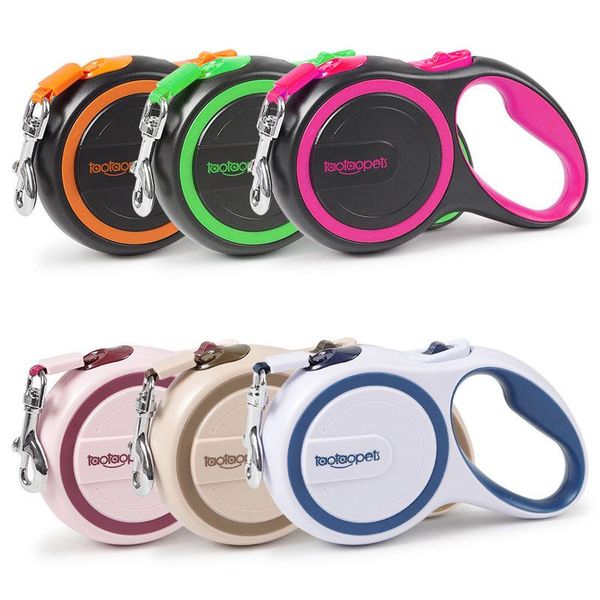 

dog collars & leashes 3m 5m retractable leash pet walking jogging training with nylon ribbon for small medium up to 44lbs hand grip