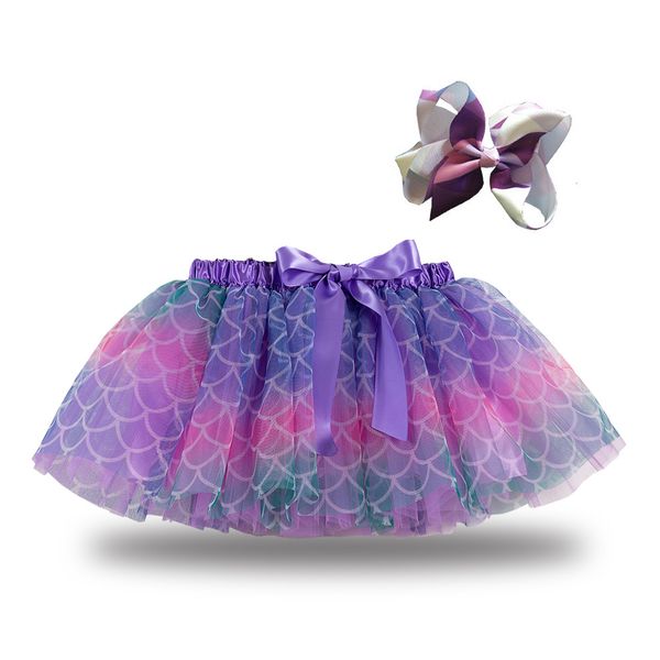 Baby Girls Sequin TUTU юбка с луком Художественные волосы младенческие принцессы платье сетки банкетный банкетный банкетный стадии платья 2 шт. / Комплект Zyy890