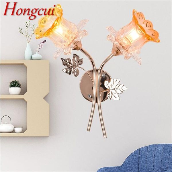 Hongcui Wandlampen, moderne kreative LED-Wandlampen, zwei Lichter, Blumenform, für den Innenbereich, für Zuhause, Schlafzimmer