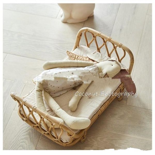 

baby cribs coconut born pography props bamboo rattan bed for shooting studio