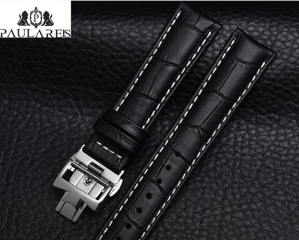 

watch bands 1pc 22mm black brown genuine leather rose gold silver simple strap