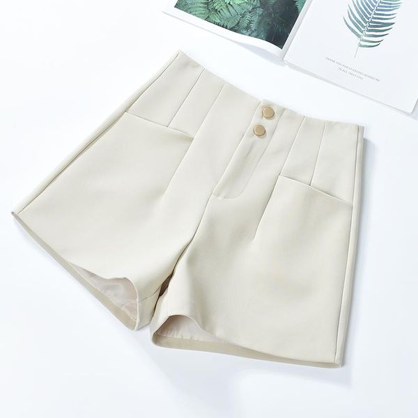 

spring 2021 blazer shorts women's high waist work wear black wide-leg a-line bottoming boots, White;black