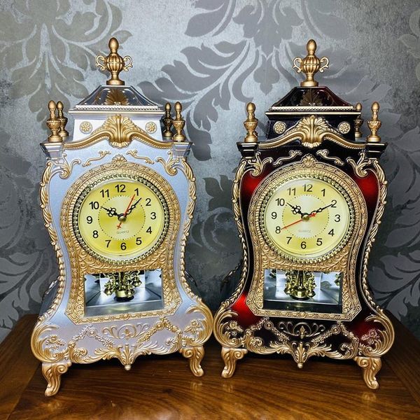 

desk & table clocks european retro high-grade seat clock silent scanning hour music f015