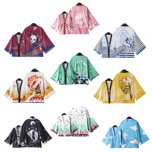 

anime cosplay demon slayer costumes kimetsu no yaiba kochou shinobu kamado chiffon haori kimono battle suit lovely uniform coser costume hal, Black