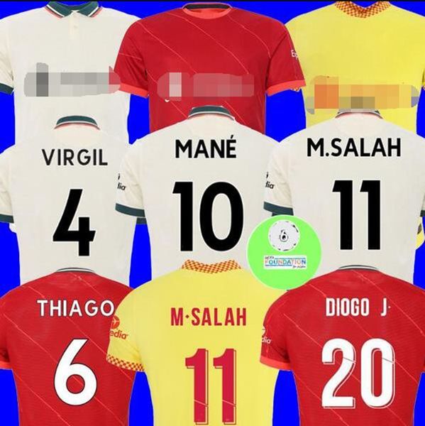 

21 22 lvp liverool soccer jersey 10 m.salah alexander arnold mane firmino 4 virgil diogo j thiago a.becker football shirt phillips konate me, Black;yellow