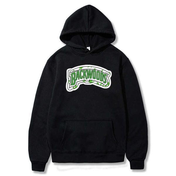 

new brand men sportswear fashion brand backwoods print mens hoodies pullover hip hop mens tracksuit sweatshirts hoodie sweats h0831, Black