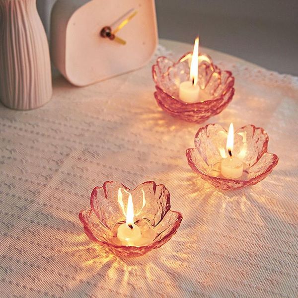 

8x8cm glass candle holder for home decor decorative handmade wedding decoration stand nordic holders