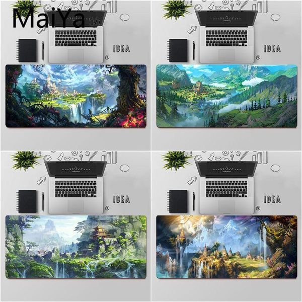 

mouse pads & wrist rests maiya beautiful anime fantasy town tree durable rubber mat pad large keyboards