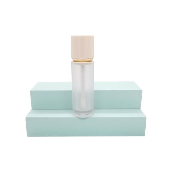 

storage bottles & jars high end 4ml beige lipstick container frosted lip gloss tube with gold circle