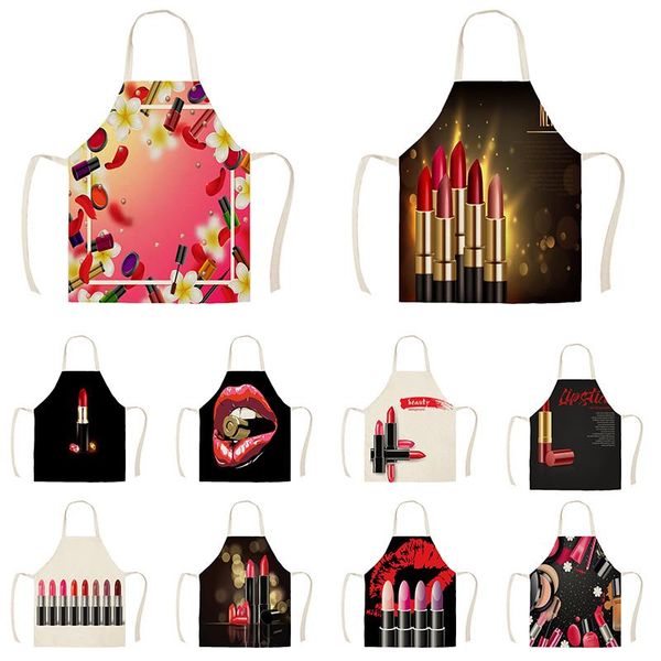 

aprons lipstick red lip pattern kitchen apron women for hairdresser woman