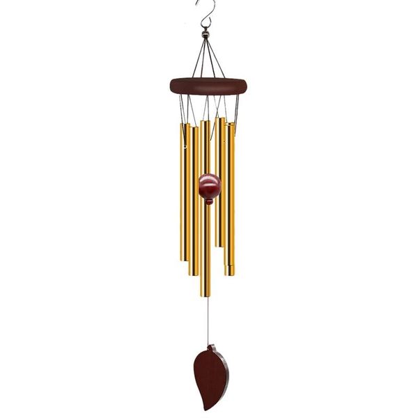 

decorative objects & figurines wind chimes outdoor, memorial with hook and 6 tubes, wooden chime decor for home, garden, patio