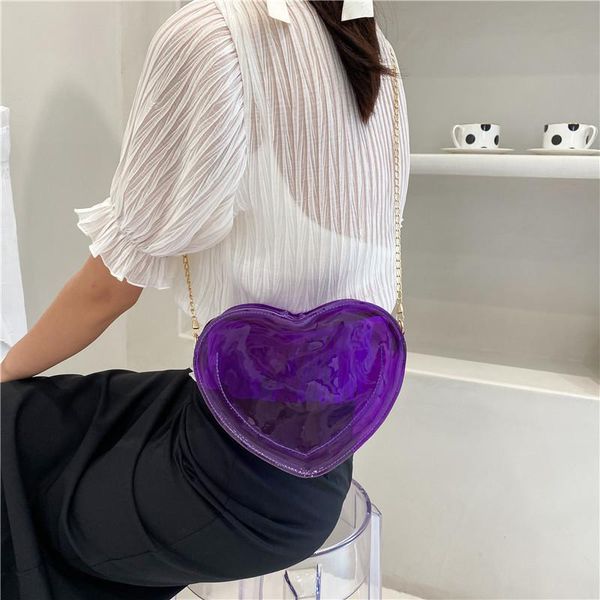 

evening bags 2021 heart jelly messenger bag mini chain purses and handbags crossbody