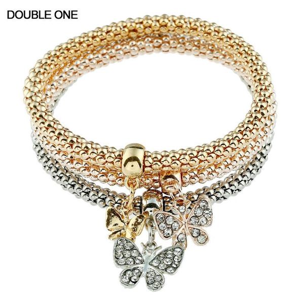 

fashion butterfly crown corn chain multilayer bangle statement bracelet jewelry for women gift link,, Black