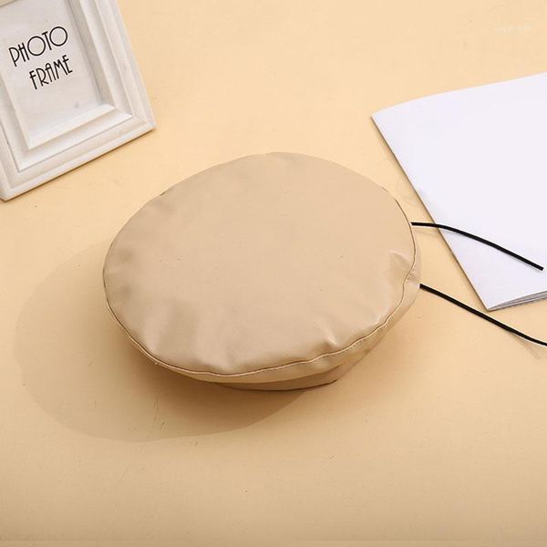 

leather women beret hat 2021 fashion street french artist warm beanie cap autumn winter retro solid color black berets, Blue;gray