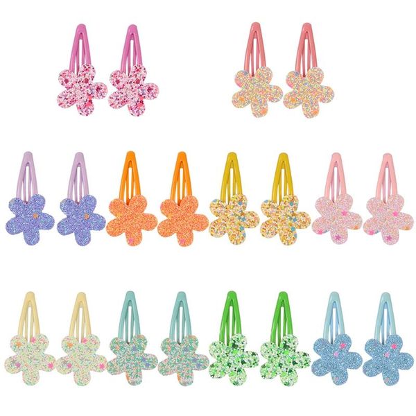 

hair accessories 20pcs color snap clips glitter bb kids children baby girls decorative pins women, Slivery;white