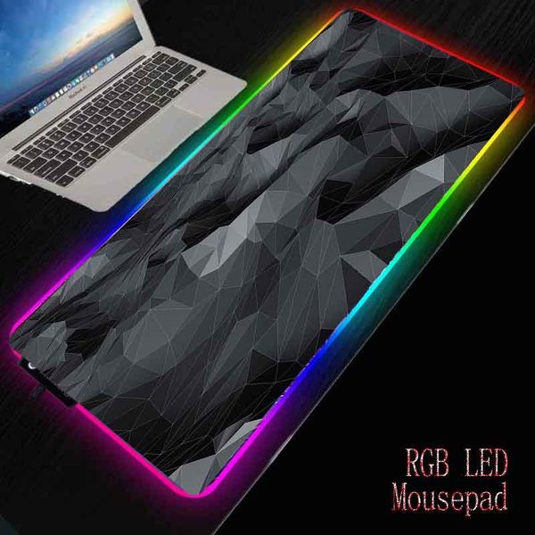 

mouse pads & wrist rests xgz nature black triangle texture rgb big pad pc game led cool side lights keyboard