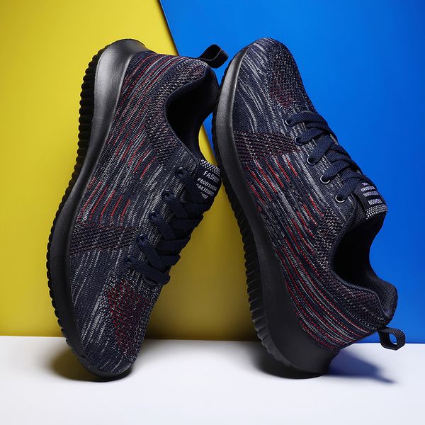 

wholesale fashion fly knit women mens running shoes gray black blue red sports trainers sneakers size eur 39-45 code: 97-2065