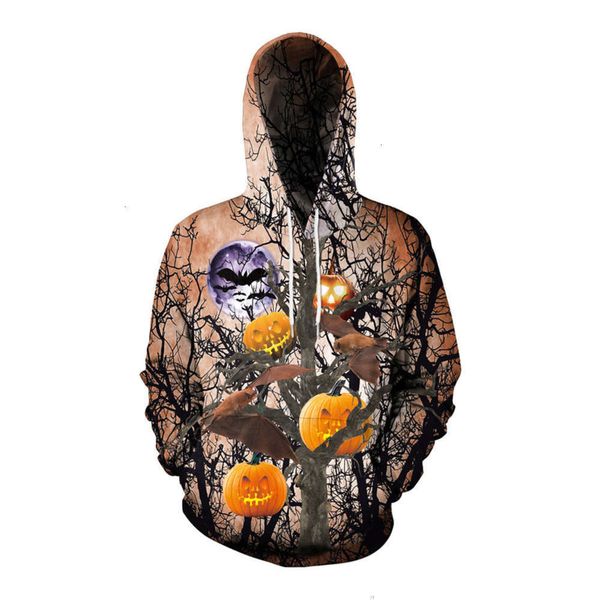 

& men's sweatshirts hoodies pumpkin digital printed hoodie for halloween, Black