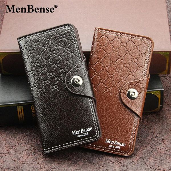 

wallets menbense men's wallet fashion embossed multi-card position magnetic buckle tri-fold bag passport cover, Red;black