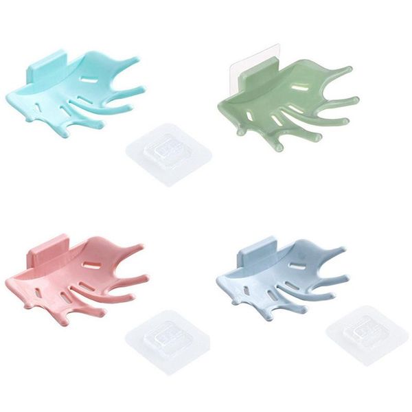 

soap box punch-strong adhesive dishes cases bathroom drain holder tray accessories