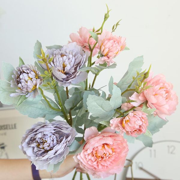 

decorative flowers & wreaths macaron artificial flower fake western rose peony bridal wedding party home decor diy wreath