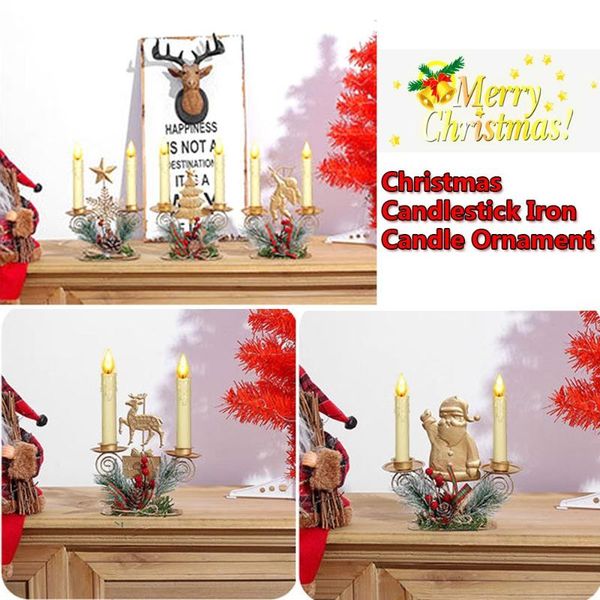 

christmas decorations fashion diy home decor santa claus iron candle ornament gift deskcandlestick xmas table decoration
