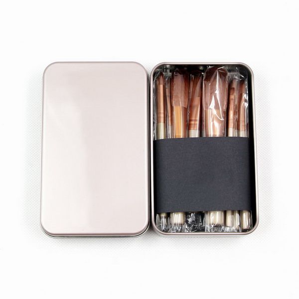

12 pcs powder brushes with gold metal box professional makeup brush set