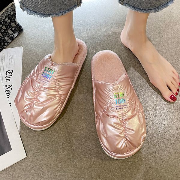 

slippers women's cotton slippers winter indoors thermal autumn and winter-thick soles man-made teddy vb8o, Black