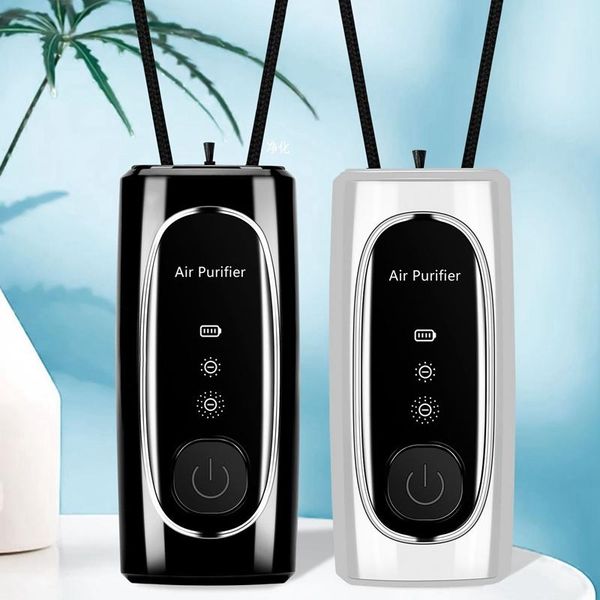 

air purifiers 2 pcs personal wearable mini portable car oxygen bar 700mah battery negative ion hanging neck purifier