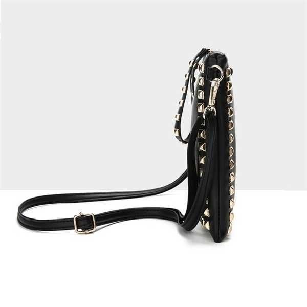 

bag showecomfort01 2022fashion rivets women clutches pu leather ladies envelope clutch bags crossbody shoulder for women's handbag