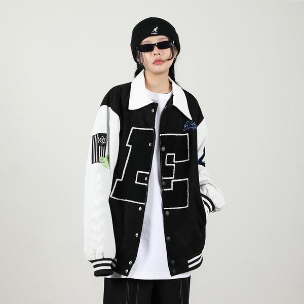 

women's hoodies & sweatshirts street clothes jacket towel embroidered sewing pilot baseball jacket hip hop women's retro leather, Black