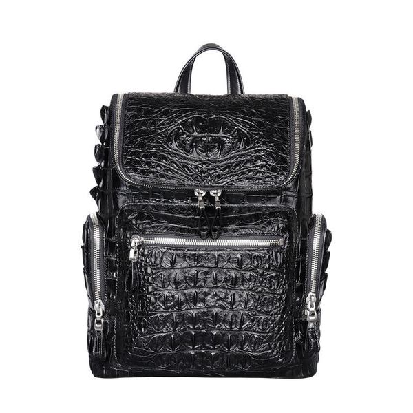 

backpack crocodile leather men's large capacity travel commuting business bag computer mini purse