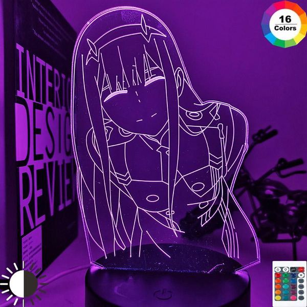 

night lights led light zero two figure table 3d lamp for bed room decor anime waifu gift darling in the franxx