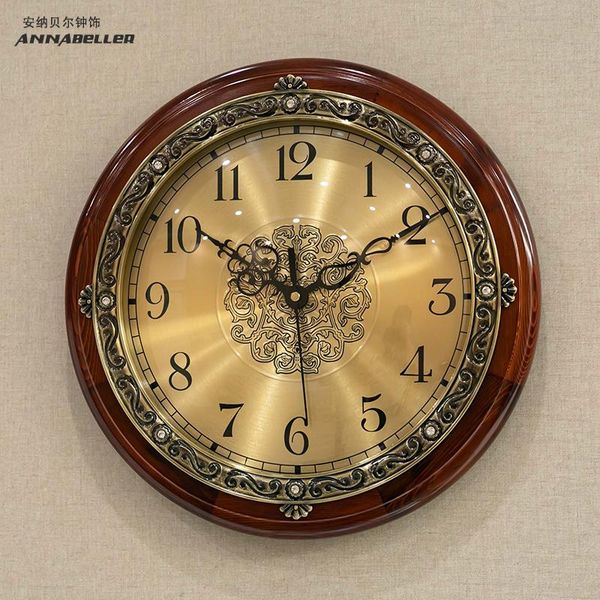 

wall clocks round retro european clock wood creative bedroom large digital silent reloj de pared vintage home decor 50wc