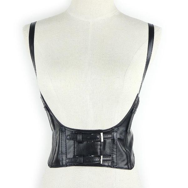 

belts women leather elastic wide band waist belt waspie corset cinch underbust, Black;brown