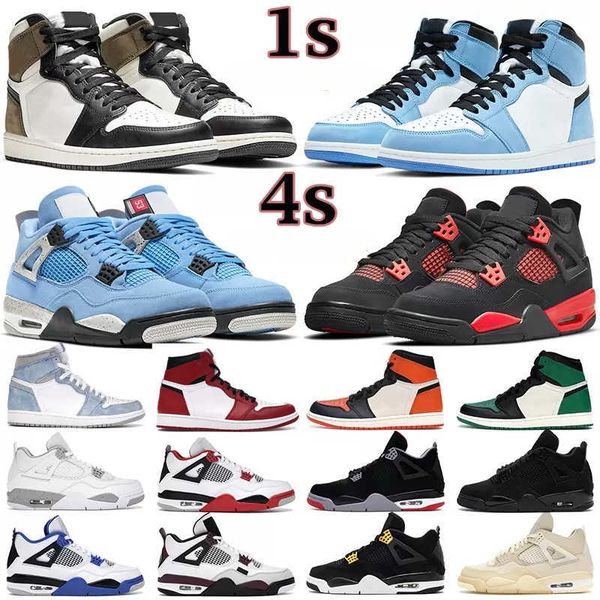 

mens uality basketball shoes 4s red thunder 4 black cat fire sail white oreo 1s mocha university blue hyper royal bordeaux men women trainer