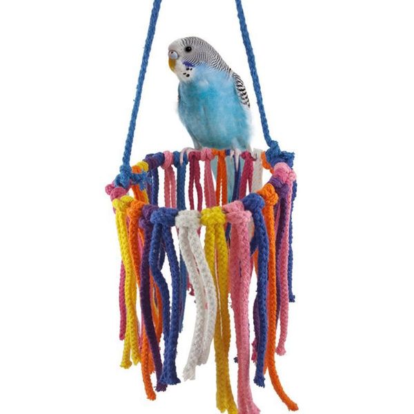 

other bird supplies pet parrot toy cotton rope chewing bite hanging cage swing climb chew with clip for small medium