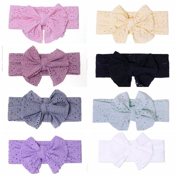 

hair accessories 19*6 cm infant soft comfortable bowknot elastic headband solid color handmade bows baby hairband party decoration po props, Slivery;white