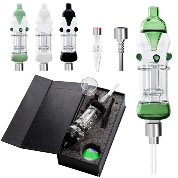 Großhandel NC Kits Shishas Nector Collector Kit Mini Small Multi Colors mit 510 Gewinde Titan Keramik Quarz Nagelspitzen Dab Stroh Wachsbehälter Einzelhandelsbox