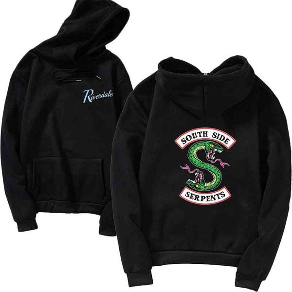 

new american drama riverdale trend fleece hat men's and women's sweater, Black