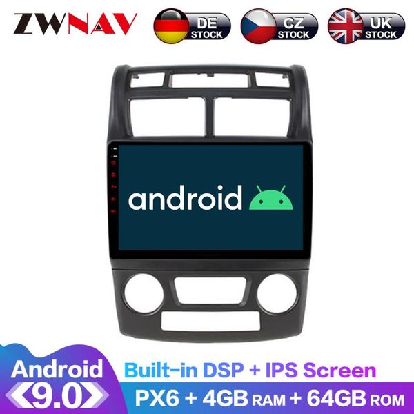 

player android 9.0 4+64g px6 dsp carplay radio car dvd gps navigation for kia sportage 2007-2010 head unit multimedia