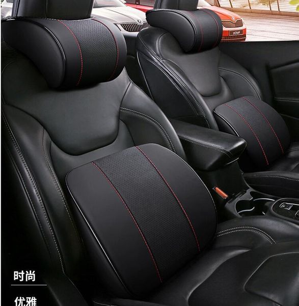 

seat cushions car neck pillow headrest lumbar support pad cushion back memory foam ergonomics travel for driver chair