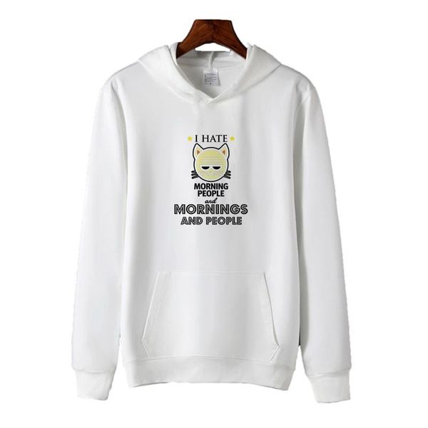 

men's hoodies & sweatshirts camping bear i hate morning people cotton sportswear hoodie women's boy's clothes, Black