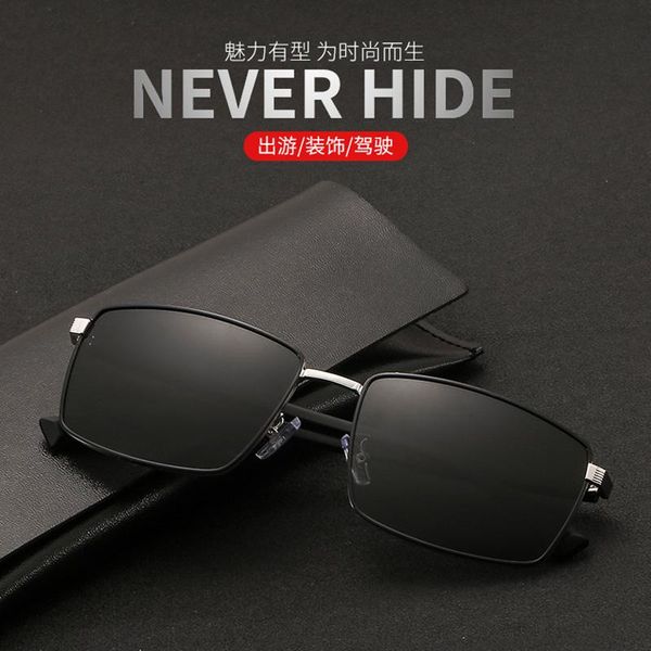 

sunglasses 2021 tr90 soft leg men's square ultralight uv400 glasses, White;black