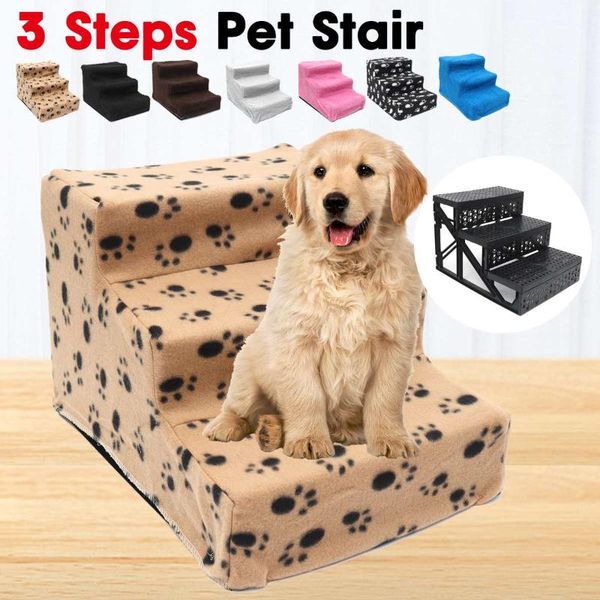 

kennels & pens 45x30x35cm dog stair pet ladder step cashmere small teddy on the sofa toy equipment bed climber 3 steps stairs