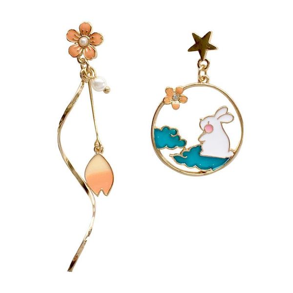 

dangle & chandelier romantic sweet flowers clouds cherry blossoms petal long earrings for women trendy japanese and korean s925 needl, Silver