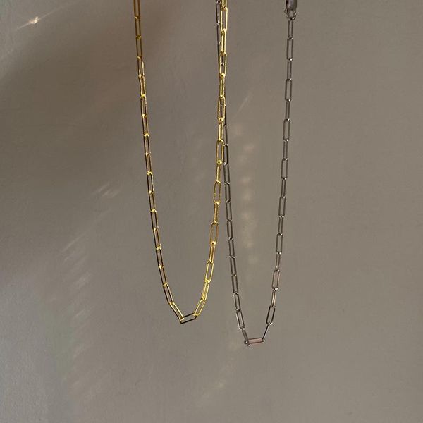 

chains goldria 925 sterling silver wide chain minimalist choker for women ins hiphop collocation necklace jewelry