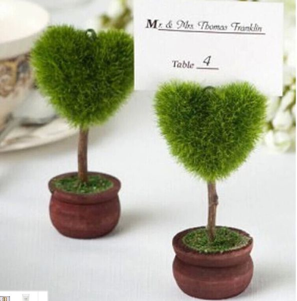 100 stücke Hochzeit Gefälligkeiten Geschenk Grün Topfpflanzen Tischkartenhalter Für Grüne Thema Topiary Baum Ort hochzeitsdekoration dh329