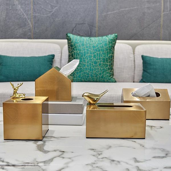 

tissue boxes & napkins gilded metal box fawn decoration magnet adsorption animal organizer dining table home modern