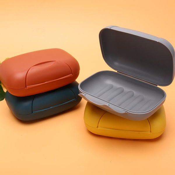 

soap dishes four colors travel box waterproof leak proof stylish compact easy to carry bathroom storage sealed portable dish